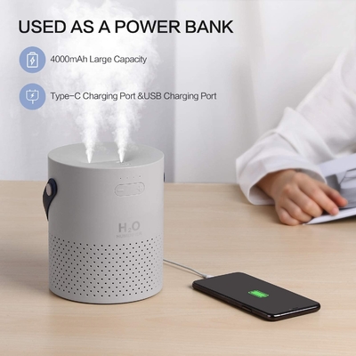 4000mAh Akumulator ultradźwiękowy nawilżacz powietrza 1.1L Mini USB Cool Mist nawilżacz