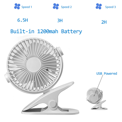 PCB Mini przenośny wentylator na baterie 1200 mAh Wentylator z klipsem do wózka spacerowego